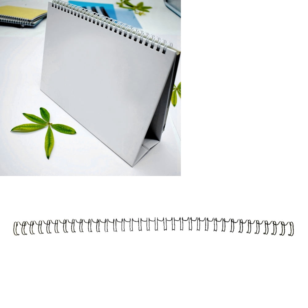 BIMZUC 100PCS 9.5mm / 0.37 inches Black A4 Size 34 Teeth 3:1 Double Loop Wires Binding Wire Calendar Binding Iron Spines