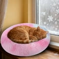thumbnail image 3 of Round Calming Cat Bed with Plush , 15.7 Inch Washable Pet Bed for Indoor Cats & Small Dogs - Anti-Anxiety Donut Cushion with Thick Non- Base for Cozy Comfort, 3 of 4