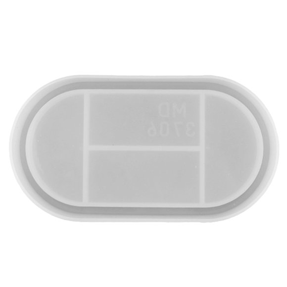 Miangastore Moules en Résine Époxy Plateau Blanc Silicone Lot de 1 7.3x3.9x0.7In