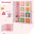 thumbnail image 2 of Yardi Yard 12 Cube Kids Wardrobe Closet with Hanging Section and Doors-Pink, Toy Storage for Kids, Boys, Girls, Nursery, 2 of 7