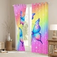 thumbnail image 3 of Feelyou Teens Cartoon Butterfly Curtains Pack of 2 (42x84 Each), Cute Animal Lover Curtains Blackout, Dreamy Stars Starry Sky Bedroom Curtains, Window Curtains Home Decor, 3 of 6