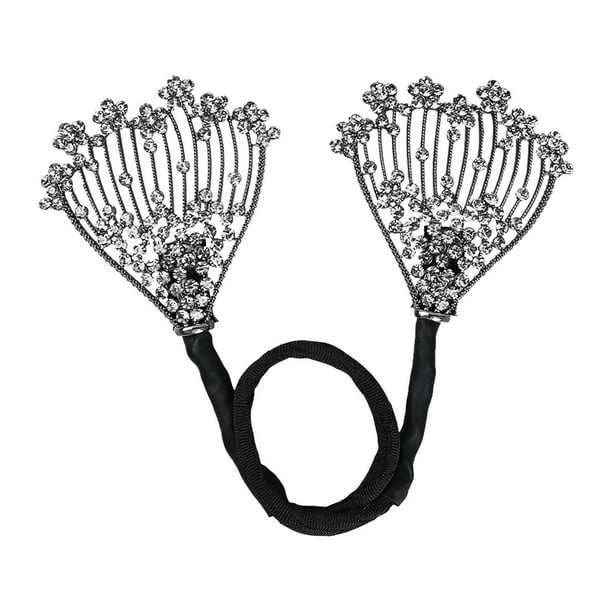 Pinza para el cabello con forma de moño y diamantes de imitación, elegantes pinzas para el cabello estilo francés, accesorios para el cabello con forma de bola, decoración para fiestas,