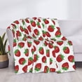 thumbnail image 3 of Yiaed Hand Drawn Strawberry Print Blanket Throw Blanket Soft Cozy Flannel Blanket for Home Bed Sofa Couch Chair-50"x40", 3 of 6