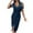 Navy, variant on Bigersell Birthday Dress for Women Solid Color V Neck Off the Shoulder Short Sleeve Slit Dress Short Dresses Women's Plus Faux-Wrap Dresses, Style 23680, Navy S