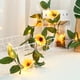 thumbnail image 2 of 2M 30LED simulación de plástico girasol hoja verde cadena de luz decoración del hogar lámpara para jardín boda blanco cálido, 2 of 13