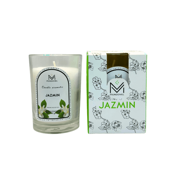 VELA AROMÁTICA JAZMIN | CERA VEGETAL 175G | LARGA DURACIÓN