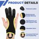 thumbnail image 3 of Guantes de Tiro con Arco Uxcell, Protector de Cuero Duradero de 3 Dedos 1 Paquete & L & Negro Amarillo, 3 of 6