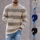 thumbnail image 4 of Suéter casual a rayas de moda para hombre, cuello redondo, top de punto, estilo versátil, fácil de limpiar, ajuste cómodo, 4 of 6