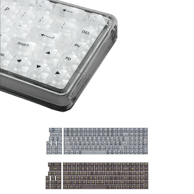 ZPAQI Crystal Transparent PC Keycaps OEM 115 Keys for MX Switcher Keyboards