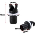 thumbnail image 3 of Inflatable Boat Kayak Air Valve Adapter, Perfect Connection For Paddle Board Electric Sup Air Pump, High Strength Hard Plastic 2Pcs Black Boats Foot Pumps Hose Adapter, Inflatable Kayaking Accessories, 3 of 5