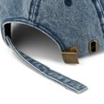 thumbnail image 2 of TOPTIE 6 Panel Washed Denim Baseball Cap - Grey Mid Profile Adjustable Unisex Hat, Daily Wear, Sun Protection Cap, 2 of 8