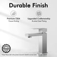 thumbnail image 4 of KES Robinet de Salle de Bain Nickel Brossé Robinet d'Évier Trou Unique Salle de Bain Meuble-Lavabo Lavabo Cascade Robinet de Récipient Poignée Unique cUPC Acier Inoxydable Certifié, 4 of 9