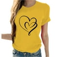 thumbnail image 2 of Rezuofi 1 Pcs Womens Valentine's Day T Shirt Cute Love Heart Graphic Tee Summer Casual Short Sleeve Crewneck for Her, 2 of 7