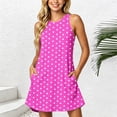 thumbnail image 3 of Lenpel Womens Summer Dresses Casual Crew Neck Sleeveless Tank Mini Dresses with Pockets Loose Soft Sundresses for Beach Vacation, 3 of 5