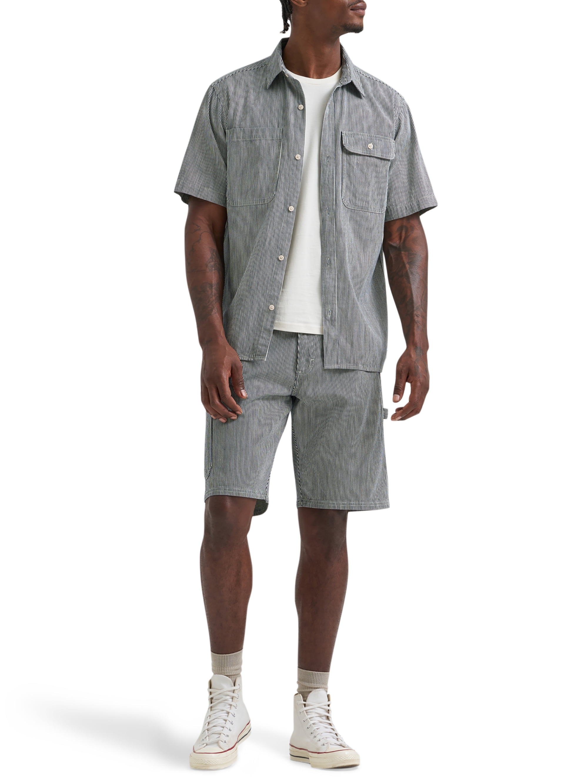 Wrangler® Men's Utility Streetwear Short Sleeve Shirt, Sizes S-3XL