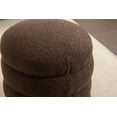 thumbnail image 4 of Modern Boucle Round Ottoman,Upholstered Foot Stools Ottoman, Vanity Chair for Makeup Room Bedroom Living Room (Brown), 4 of 7
