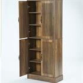 Demi Bonn 71" Kitchen Pantry Cabinet, Large Food Pantry Cupboard with Shelves, Bathroom Storage Cabinet, Brown