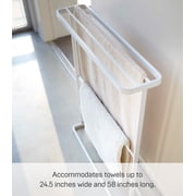 Yamazaki Home Bath Towel Hanger, White, Steel, Holds towels up to 24.5 x 58, Supports 2.2 pounds, Water Resistant