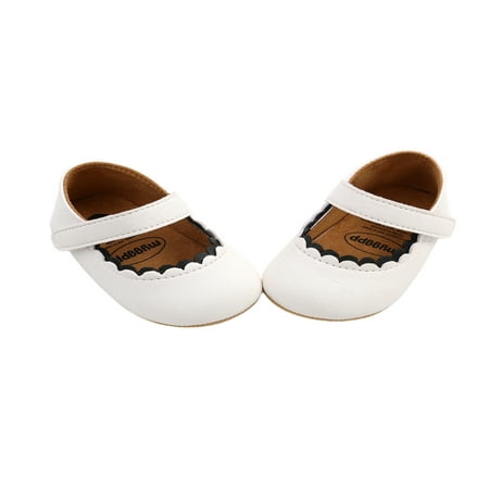

Binwwede Newborn Princess Baby Girls Shoes Toddler Prewalker with Hook Loop Hard Outsole Hxx
