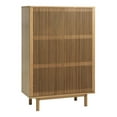 thumbnail image 1 of Scranton & Co 55" Engineered Wood 3-Shelf Storage Cabinet in Oak, 1 of 8