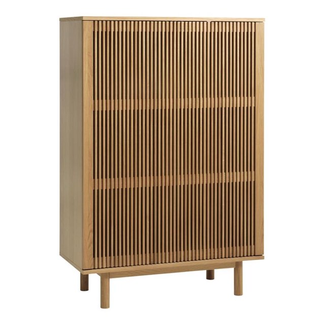 Scranton & Co 55" Engineered Wood 3-Shelf Storage Cabinet in Oak