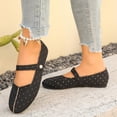 thumbnail image 4 of Party Evening Comfortable Elegant Dress Shoes for Women Round Toe Shallow Cut Plus Size Spring Summer Black 7.5, 4 of 9