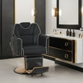 thumbnail image 6 of BarberPub Reclining Barber Chair, Two Sides Levers Salon Chair, Faux Leather, 6 of 11