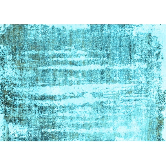 Ahgly Company Indoor Rectangle Oriental Light Blue Industrial Area Rugs, 8' x 12'