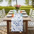 thumbnail image 4 of Table Runners 72 Inches Long Dress Scarves, Navy Blue Eucalyptus Farmhouse Kitchen Table Runner, Coffee Tablerunners, Spring Summer Botanical Leaves 14x72 Inch, 4 of 9