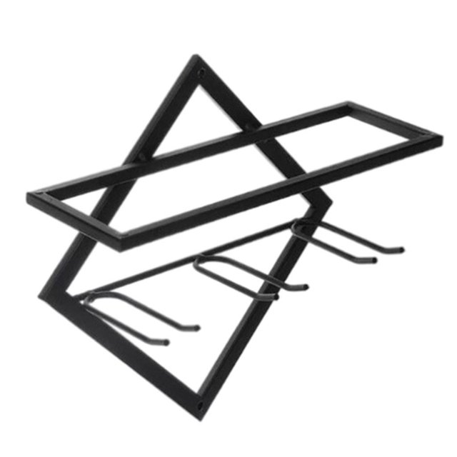 fastboy Wine Rack Steel Wall Mount Bottle A Towel Kitchen Shelf Holder Storage Black Type A