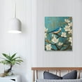 thumbnail image 3 of JEUXUS Blue Gold Blackgroud Flowers Birds Tree Branch Paintings Poster for Bedroom Blue and Gold Flowers Birds Print Artwork for for Living Room Office Kitchen Home Décor 12"x16, 3 of 4
