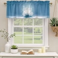 thumbnail image 3 of Summer Valances for Windows, Decorative Rod Pocket Window Valance Curtains, Modern Blue Lake Sparkle White Flowers Lotus Short Curtain Drapes for Kitchen/Bathroom/Living Room, 2 Panels, 54" W x 18" L, 3 of 9