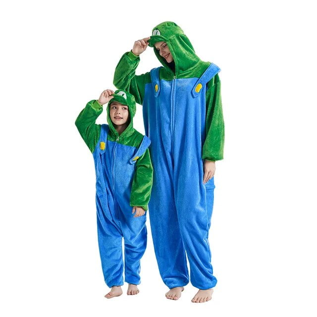 Fashion Trade Super Mario Luigi Game Figure Cosplay Halloween One Piece Pajamas
