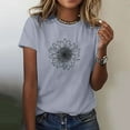 thumbnail image 1 of Shorts pour Femmes, Chemisiers pour Femmes, T-Shirts à Col Rond Amusants pour Femmes à Imprimé Mode, Manches Courtes, Blouse Ample, 1 of 5