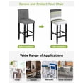 thumbnail image 3 of Grey Green Striped Bar Stool Covers Set of 4, Farmhouse Modern Stretch Washable Bar Chair Covers with Backs, Removable Pub Counter Height Chair Cover for Kitchen Dining Room Cafe, 3 of 7