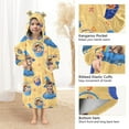 thumbnail image 3 of FORMRS Wearable Blanket Hoodie with Sleeves for Kids Cozy Flannel Sweatshirt, Yellow Halloween Cat Pattern, 3 of 7