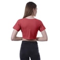 thumbnail image 5 of Moomaya Womens Round Neck Crop Top Short Sleeves Summer T-shirt Loose Fit Tops, 5 of 7