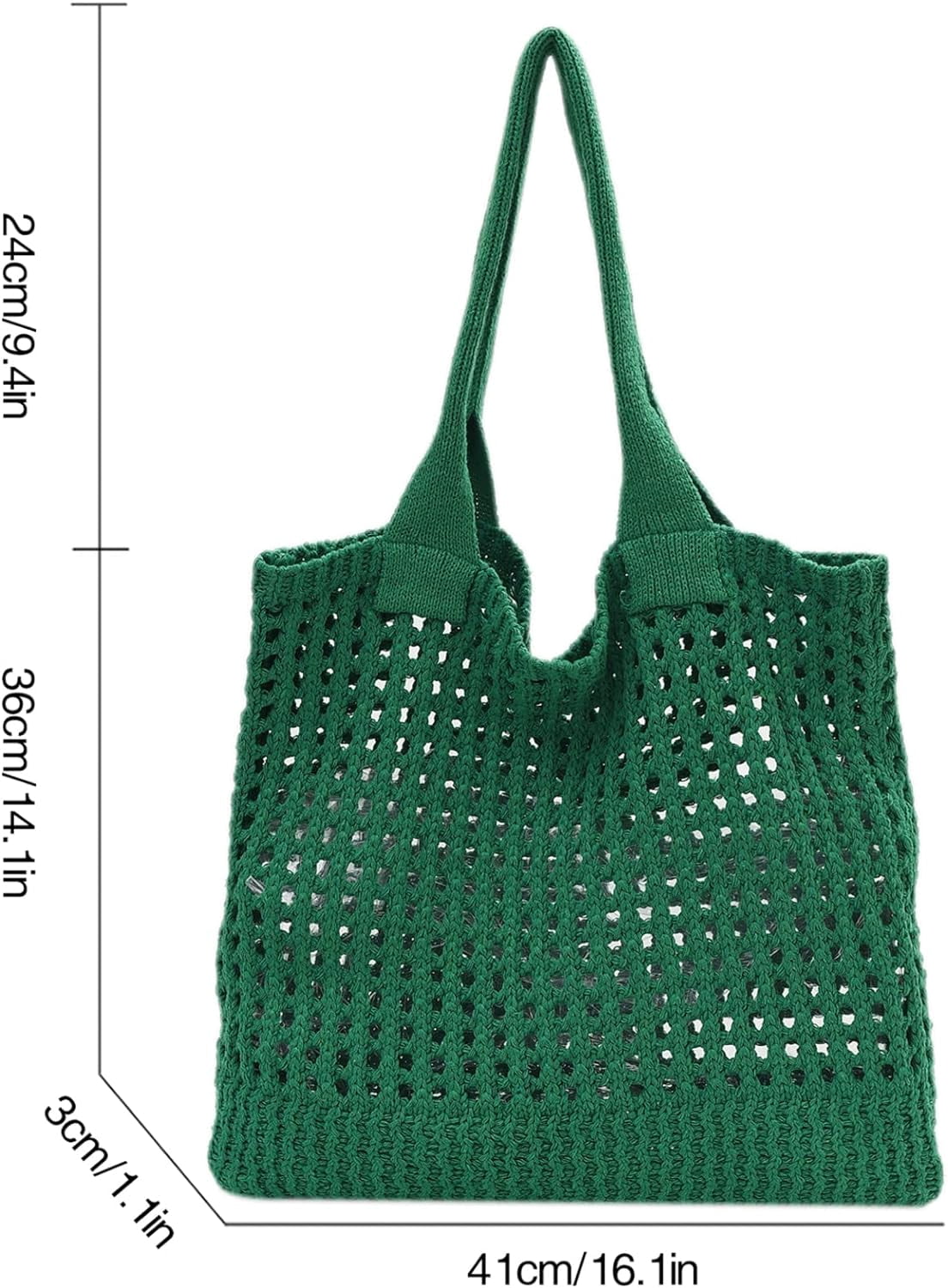 Kukuzhu Crochet Beach Bags for Women, Woven Travel Tote Fishing Net Handbag Shopping Large Hobo Shoulder Bag for for Holiday