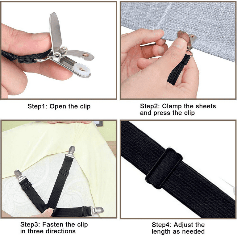 Adjustable Elastic Couch Cover Straps - 3 pack