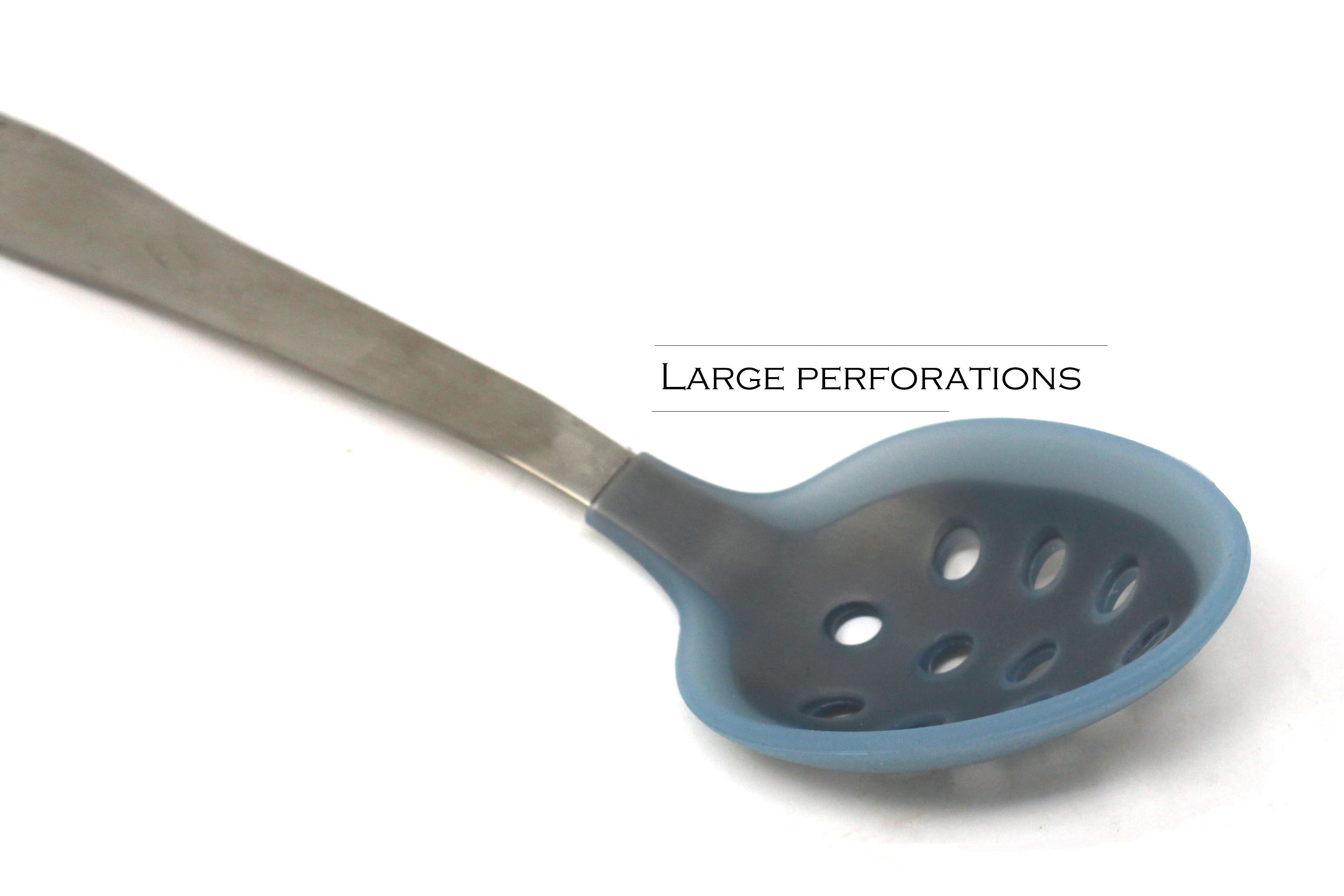 Catering Line Silicone Slotted Spoon: Large Rubber Bottomed