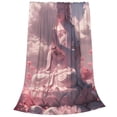 thumbnail image 2 of Fotbe Pink Lotus Buddha Manta de Franela Acolchonada con Estampado, Súper Suave y Esponjosa, Extra Grande para Sofá, Cama, Uso Todo el Año-40"x30", 2 of 7