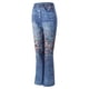 thumbnail image 5 of ICHUANYI Clearance Womens Elastic Waist Stretch Buttons Printing Thin Stretch Skinny Pants Trousers(Purple, XL) ICHUANYI WER2023081400347, 5 of 9