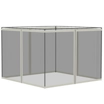 Outsunny 10' x 10' Universal Replacement Mesh Sidewall Netting for Patio Gazebos and Canopy Tents with Zippers, (Sidewall Only), White