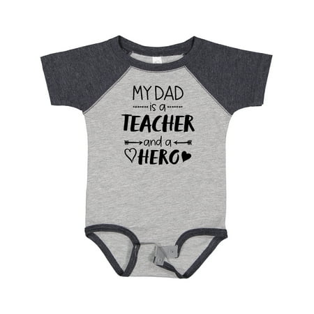

Inktastic My Dad is a Teacher and a Hero Boys or Girls Baby Bodysuit