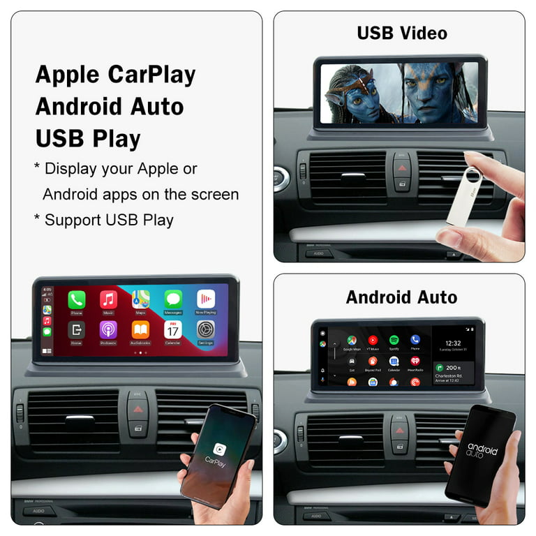 Radio navigation BMW série 1 E81 E82 E87 E88 CarPlay Android