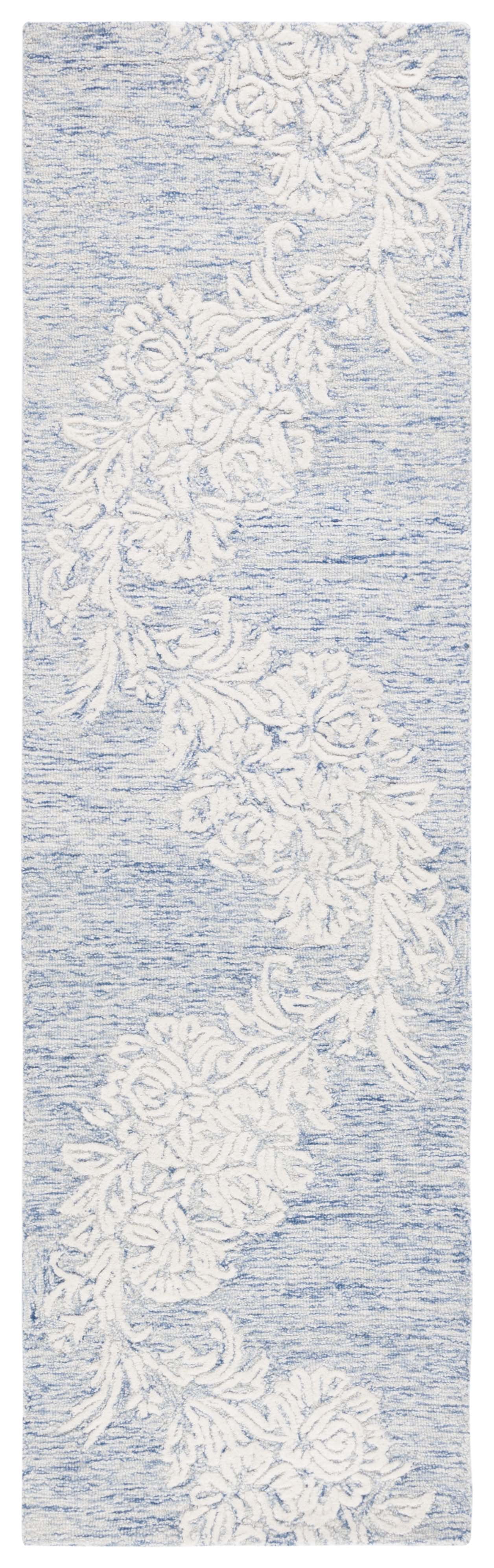 Safavieh Jardin Lucille Leaves Runner Rug, Blue/Ivory, 2'3" x 8'
