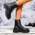thumbnail image 2 of Xiaoxatg Women's Ankle Boots Stylish -On Fashion Casual Warm Platform Booties for Everyday Wear 6 Black, 2 of 9