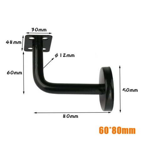 

Black Stair Handrail Bracket Bannister Wall Support Hand Rail Balustrade Strong 60x80mm