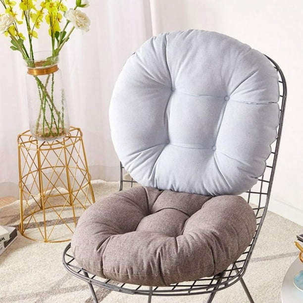 20 Round Bar Stool Cushion Linen Fabric and Thick Padding Comfortable Sitting for Round Wooden Metal Stools Beige