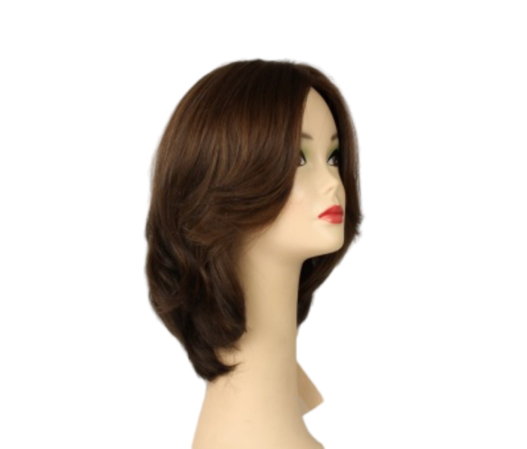 European Human Hair Freeda Wig Shlomit Medium Brown With Blonde Highlights Skin Top Size S